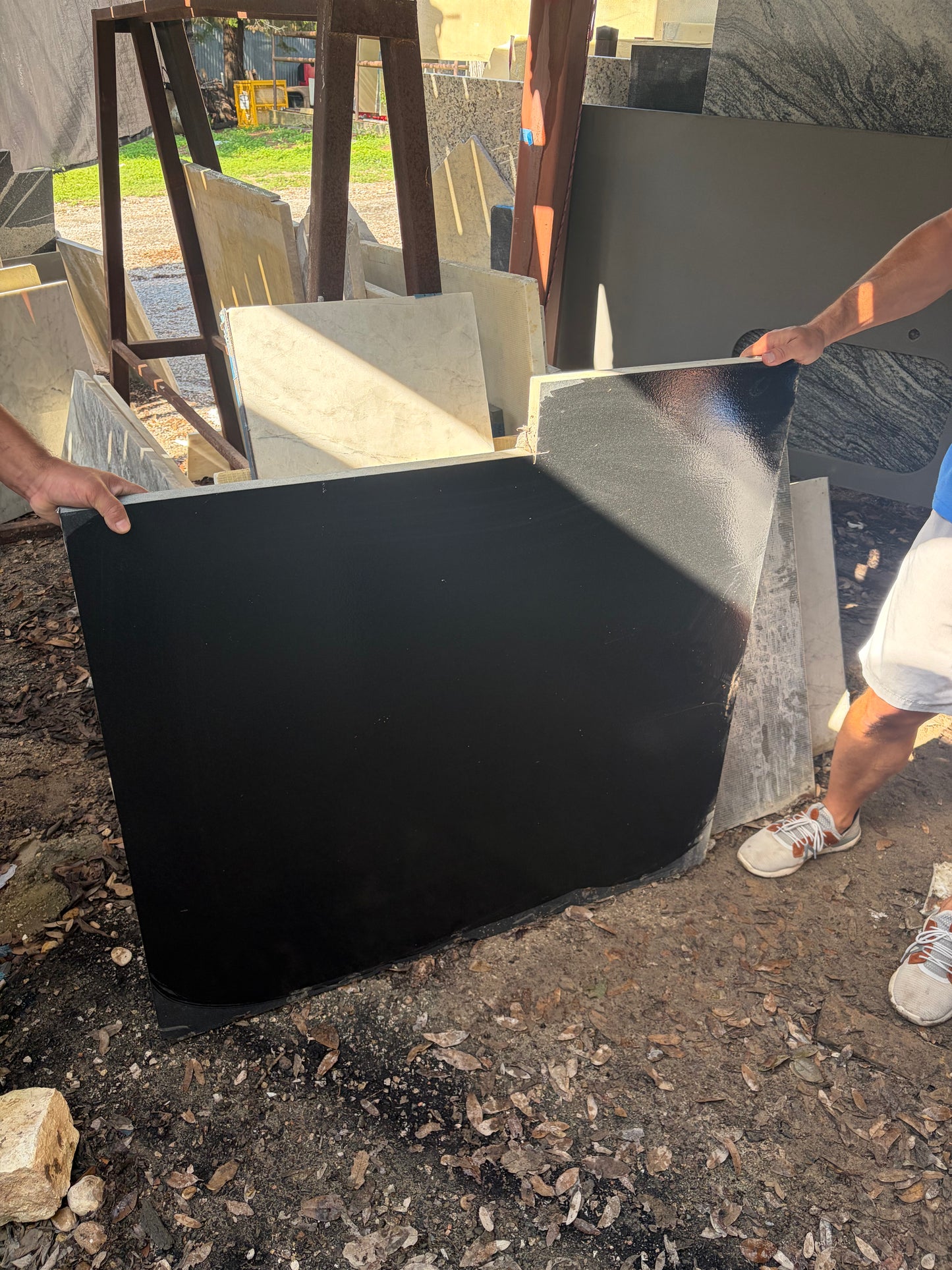 3CM Absolute Black Leathered - Granite (43" x 36")